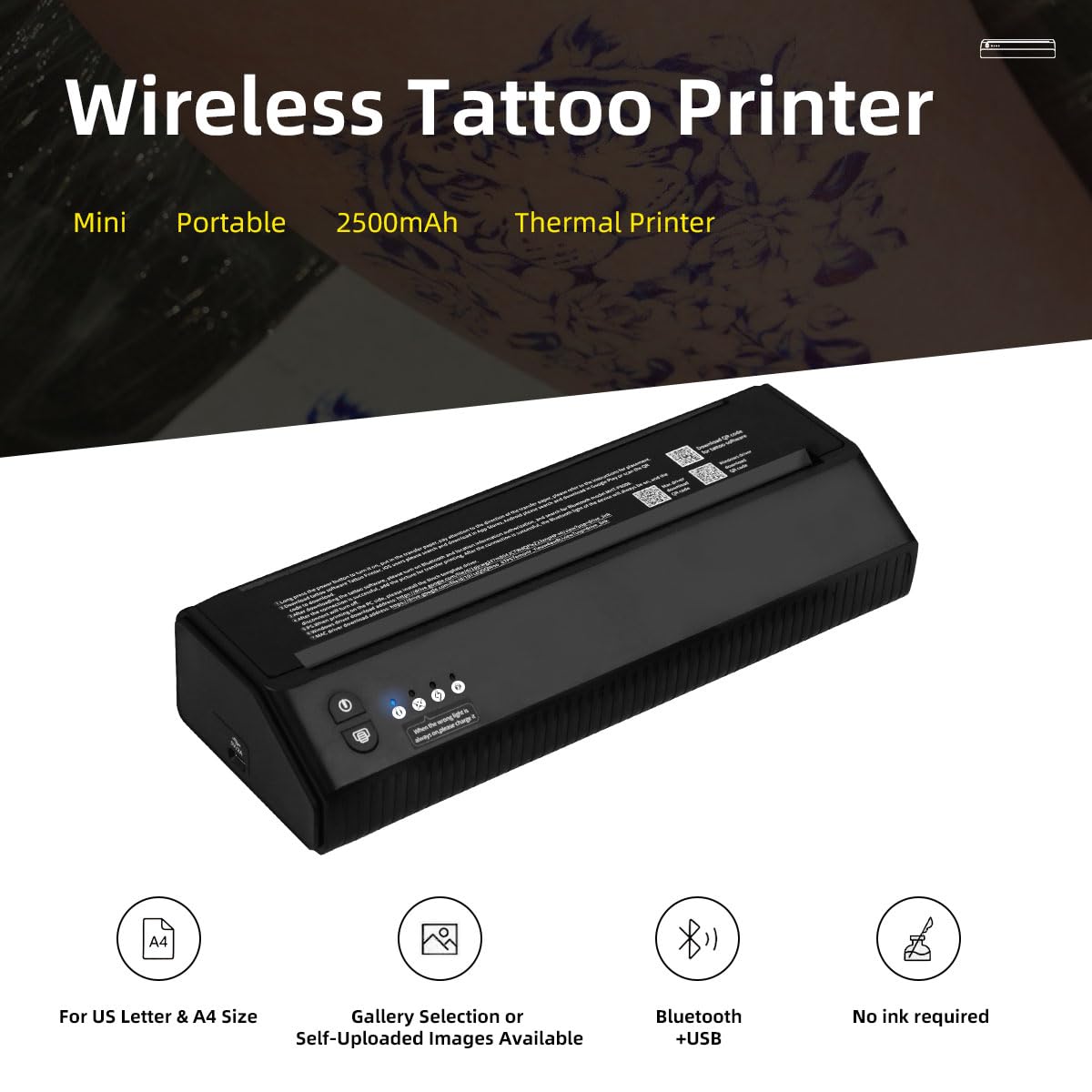 Amazon.com: Dragoart MHT-P8008 Tattoo Stencil Printer, Bluetooth